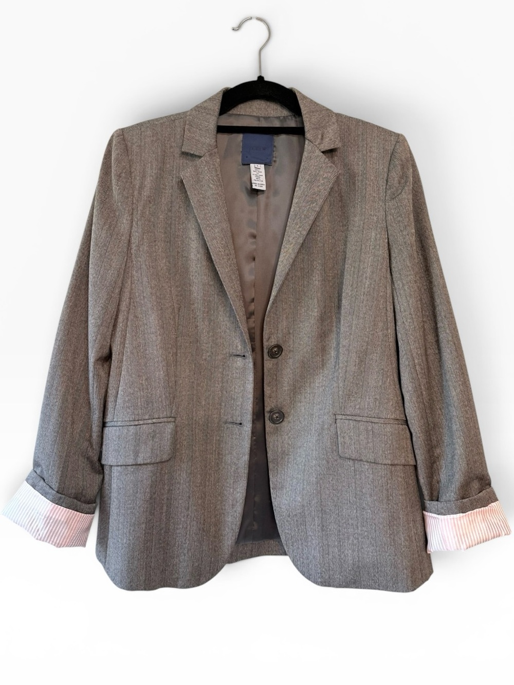 J. Crew Classic Women's Wool Two Button Blazer Brown/Grey Size 8
